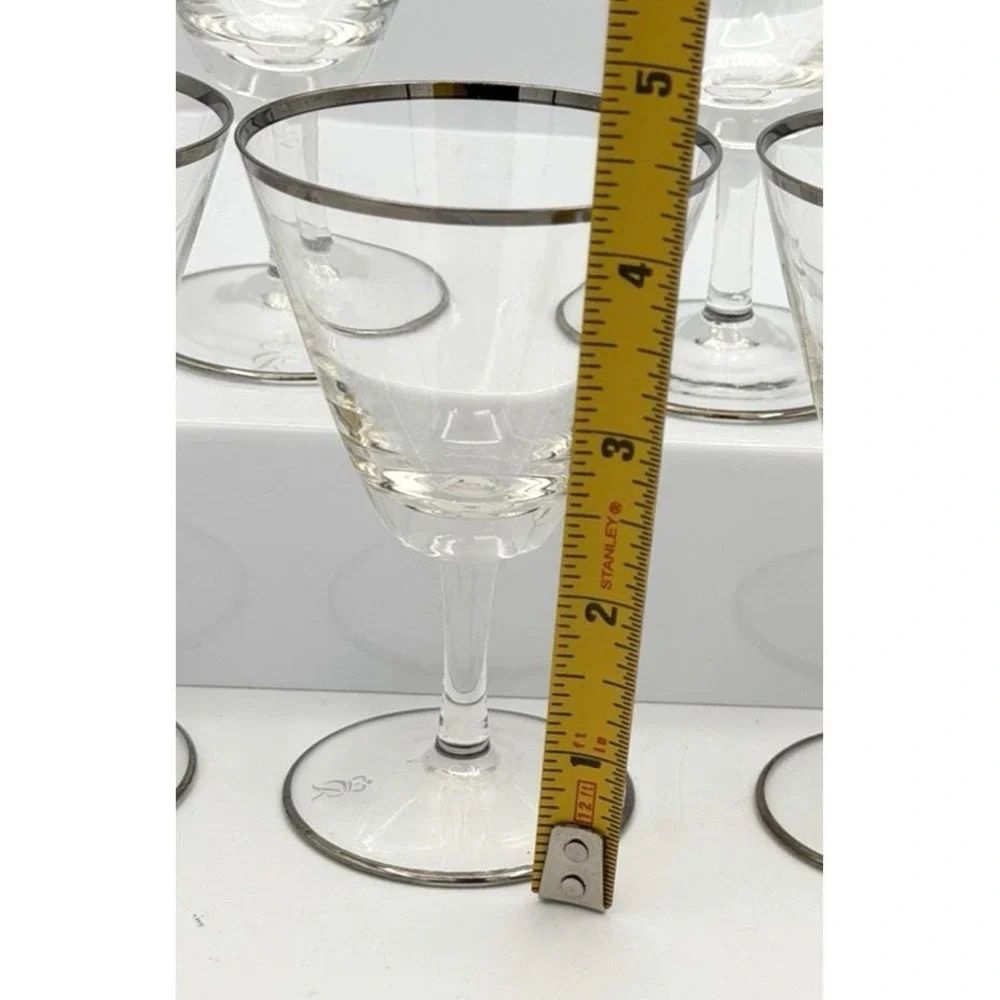 5 Rosenthal Platinum Band Sherry Liquor Glasses MCM Small Excellent Condition